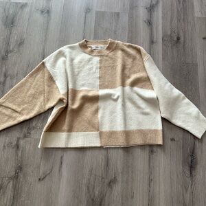 checkered knitted MNG MANGO sweater
